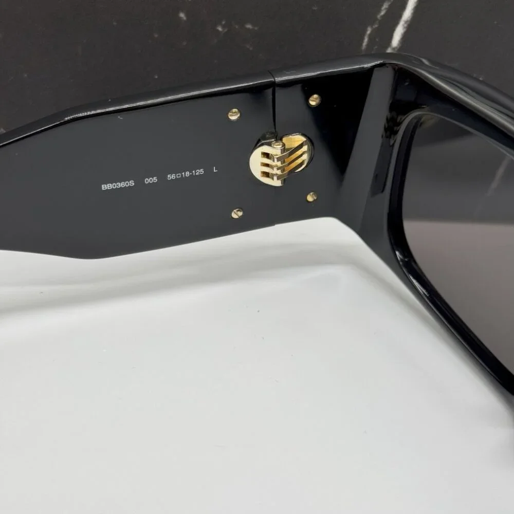 NEW BALENCIAGA BB0360S 005 UNISEX BLACK SUNGLASSES